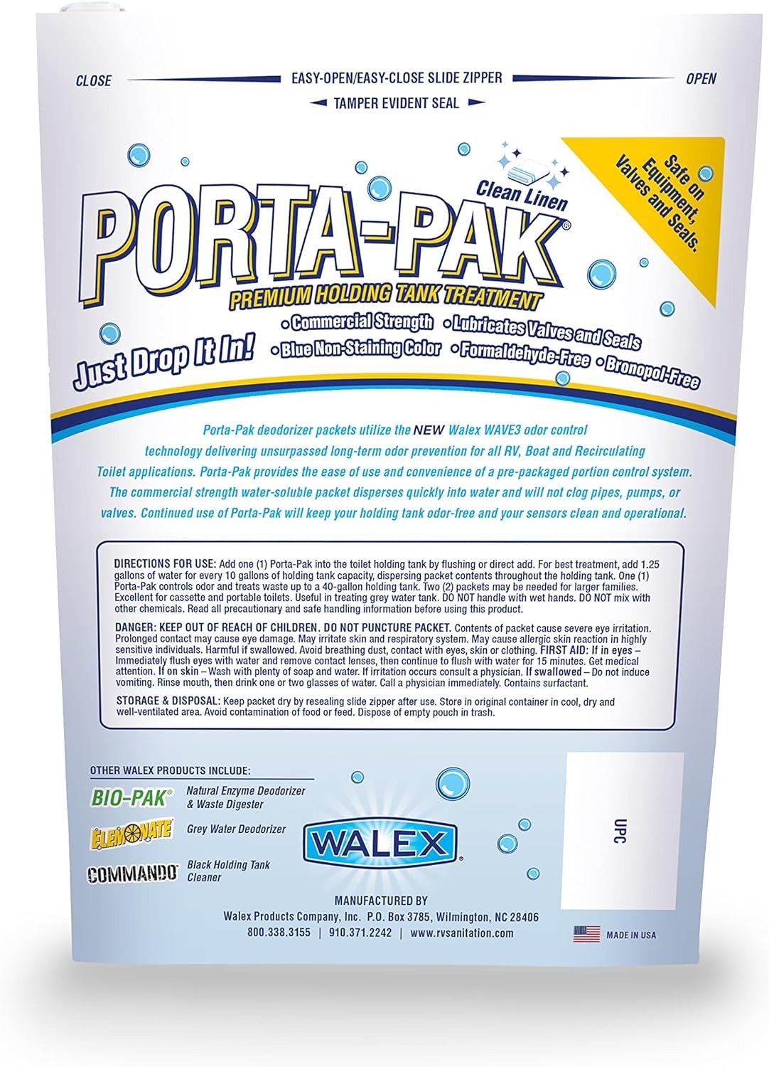Porta-Pak RV Marine Black Holding Tank Deodorizer Drop-Ins, Camper, Boat, Campin