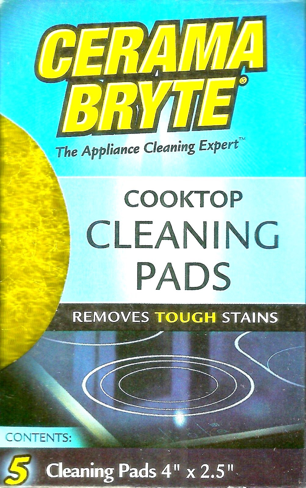 5 cooktop CLEANING PADS for Ceramic & Glass Cook Top cleaner CERAMA BRYTE 28512