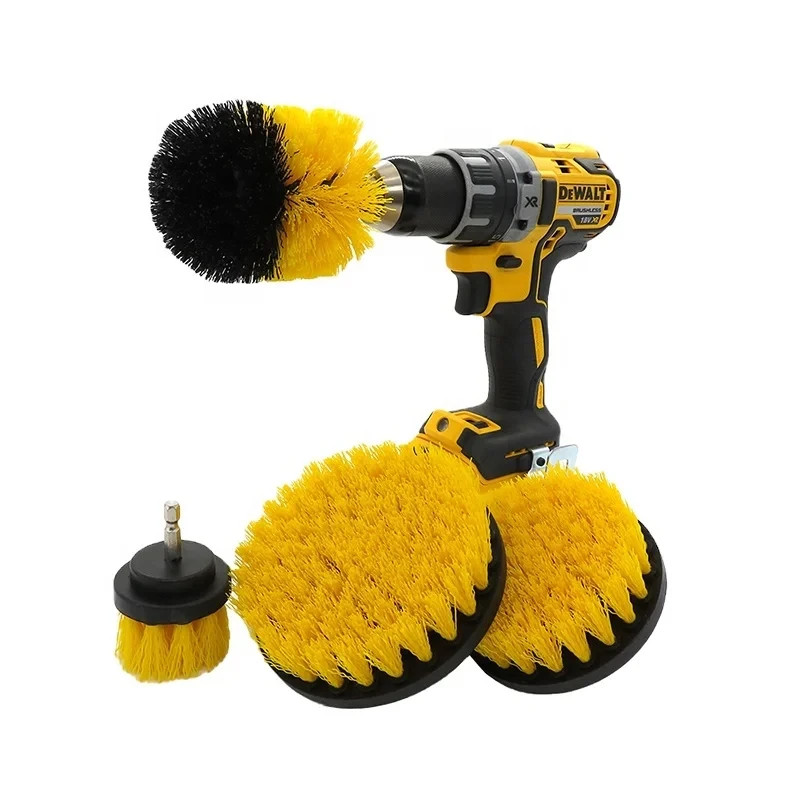 3PCS Drill Brush Power Scrubber Drill Attachments For Carpet Tile Grout Cleaning