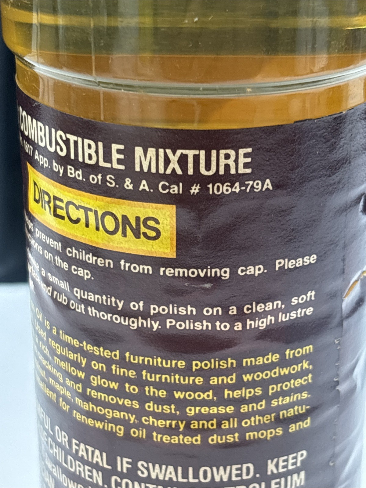 Vintage 80s Old English Lemon Oil Genuine Furniture Polish 16 fl oz New