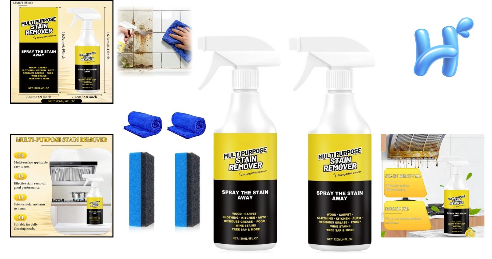 2PCS Alien Multi Purpose Stain Remover, Foam Cleaner Spray, a Powerful Cleaner