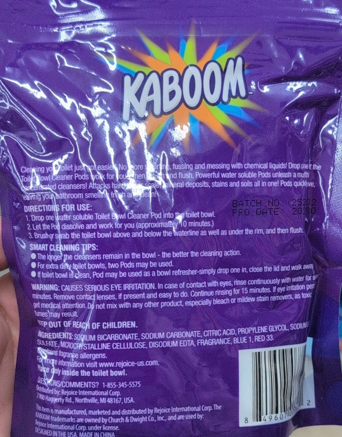Kaboom Toilet Bowl Cleaner Pods Fresh Scent 10 Pods Solid 5.3 oz
