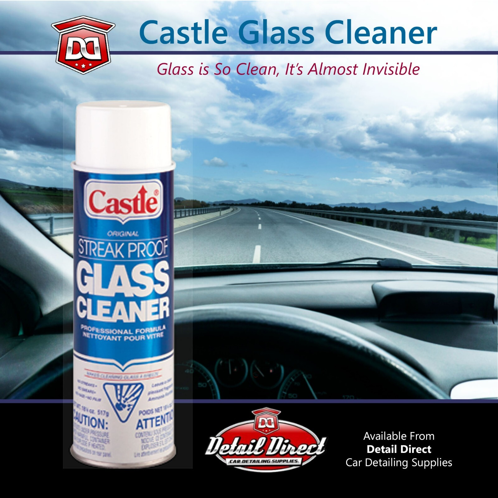 Castle Glass Cleaner by the Case, Streak Proof Glass Cleaner C2003 (12 Pack)