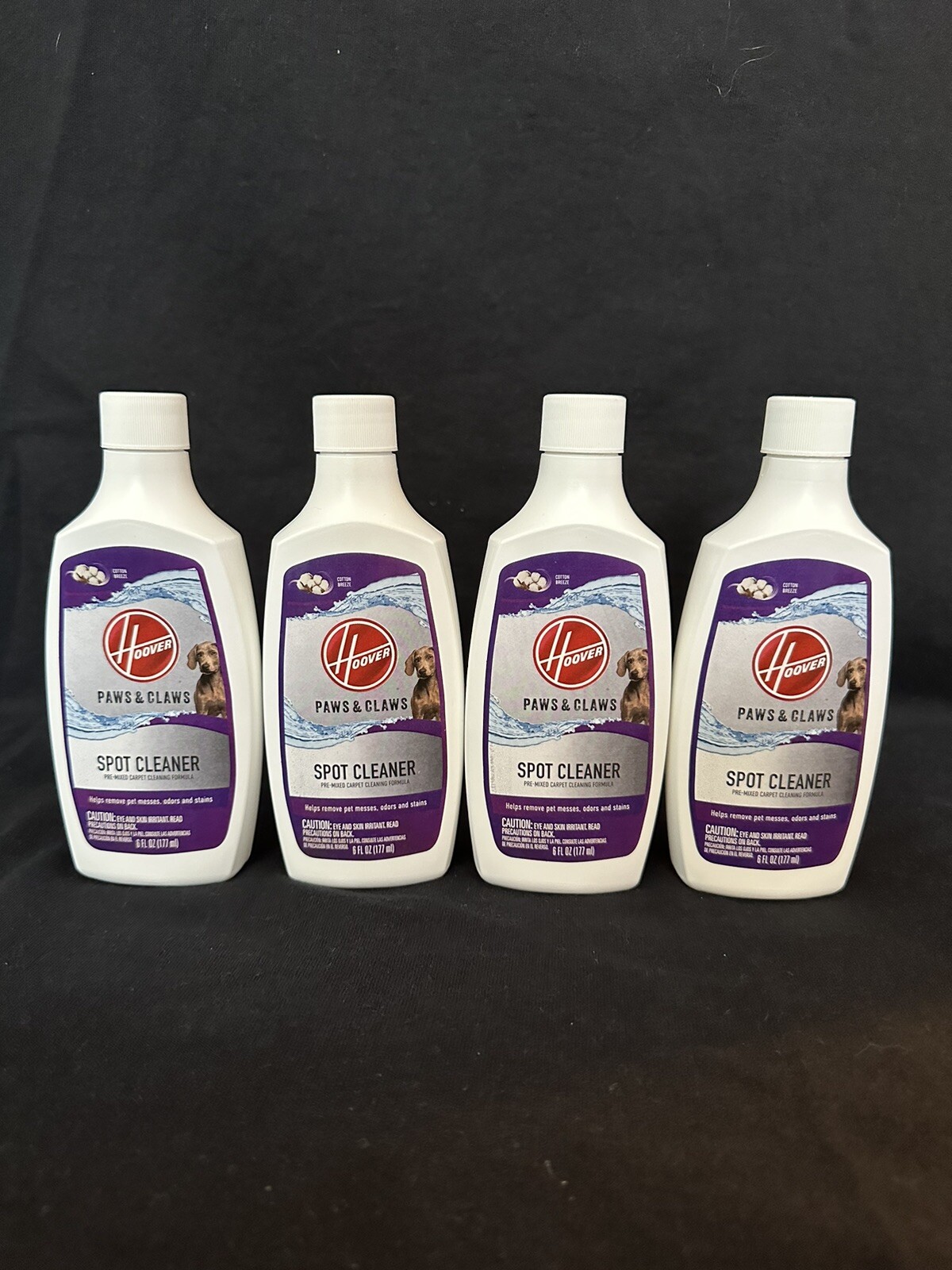 Lot Of 4 Hoover Paws and Claws Spot Cleaner Carpet Cleaning Formula 6oz