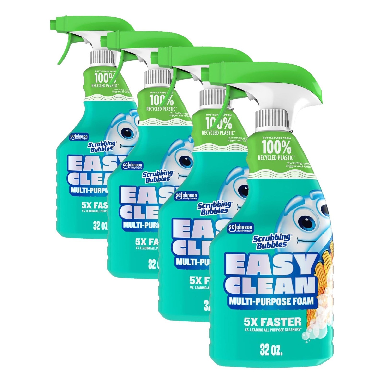 Multipurpose Foaming Bathroom Cleaner Spray – Eco-Friendly, 32oz, 4-Pack