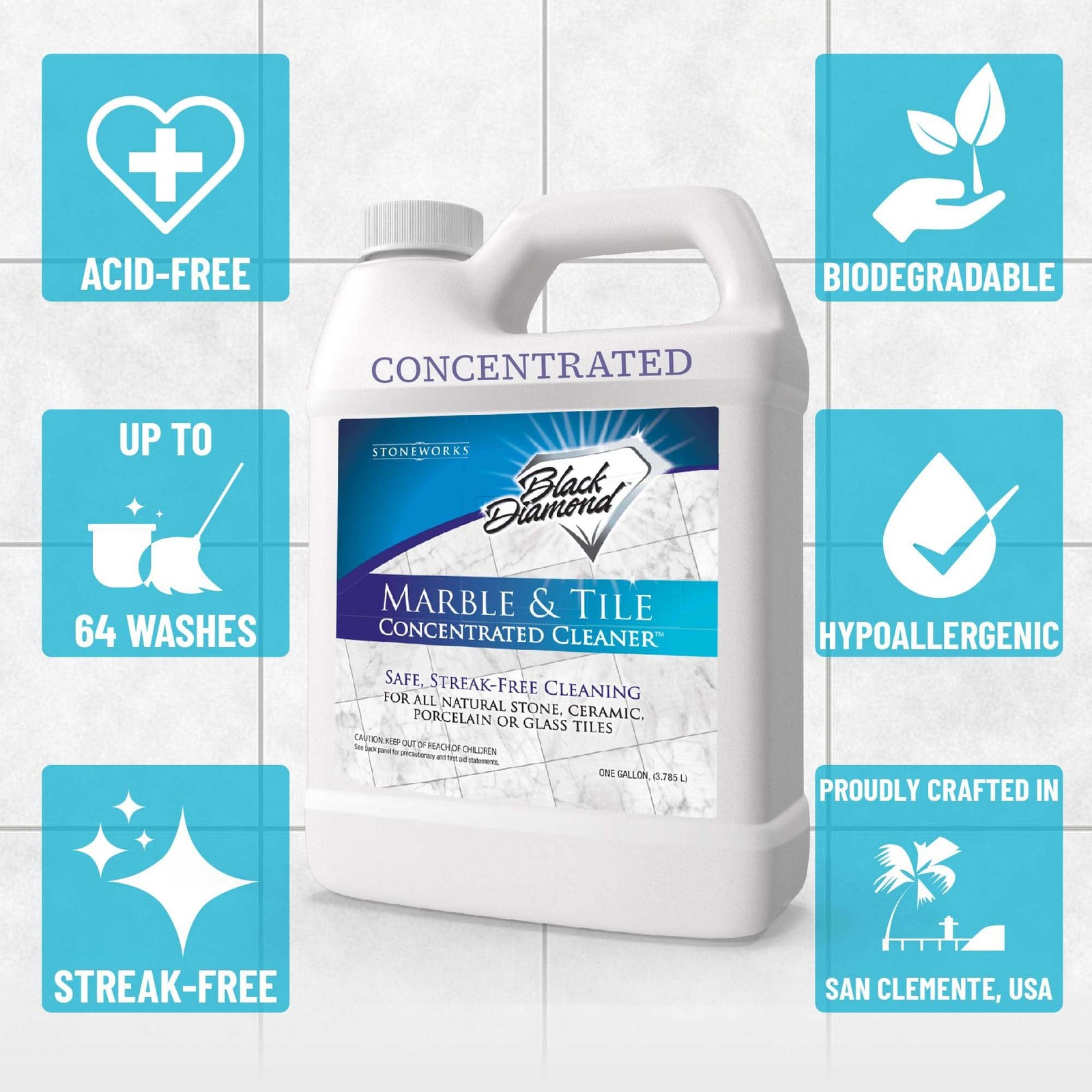MARBLE & TILE FLOOR CLEANER. Great for Ceramic, Porcelain, Granite, Natural S…