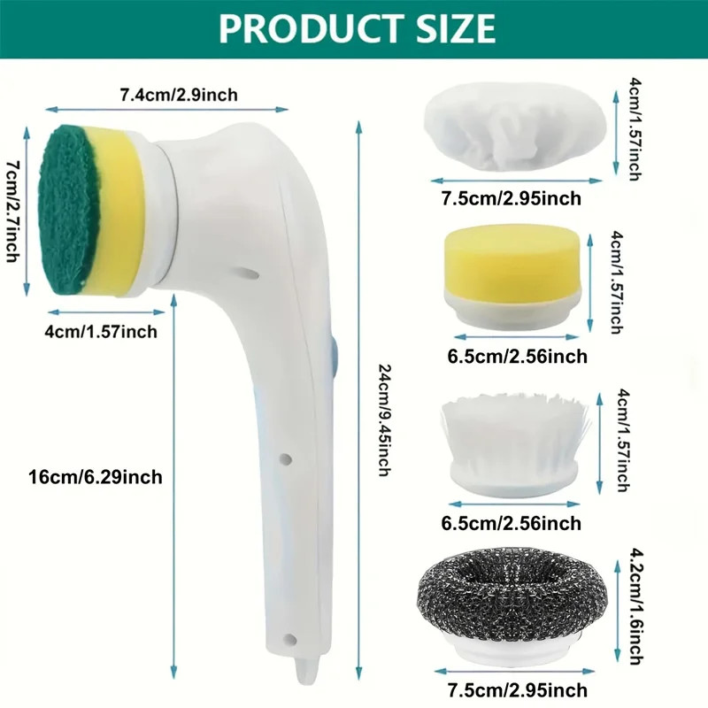 Automatic Cleaning Brush Sponge Material Powerful Stain Removal Multiple Brush