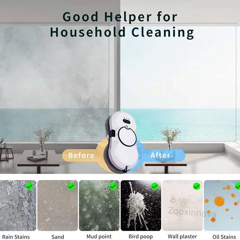 UPS Window Cleaning Robot 5600Pa Spray Glass Washer Smart Cleaner Remote Control