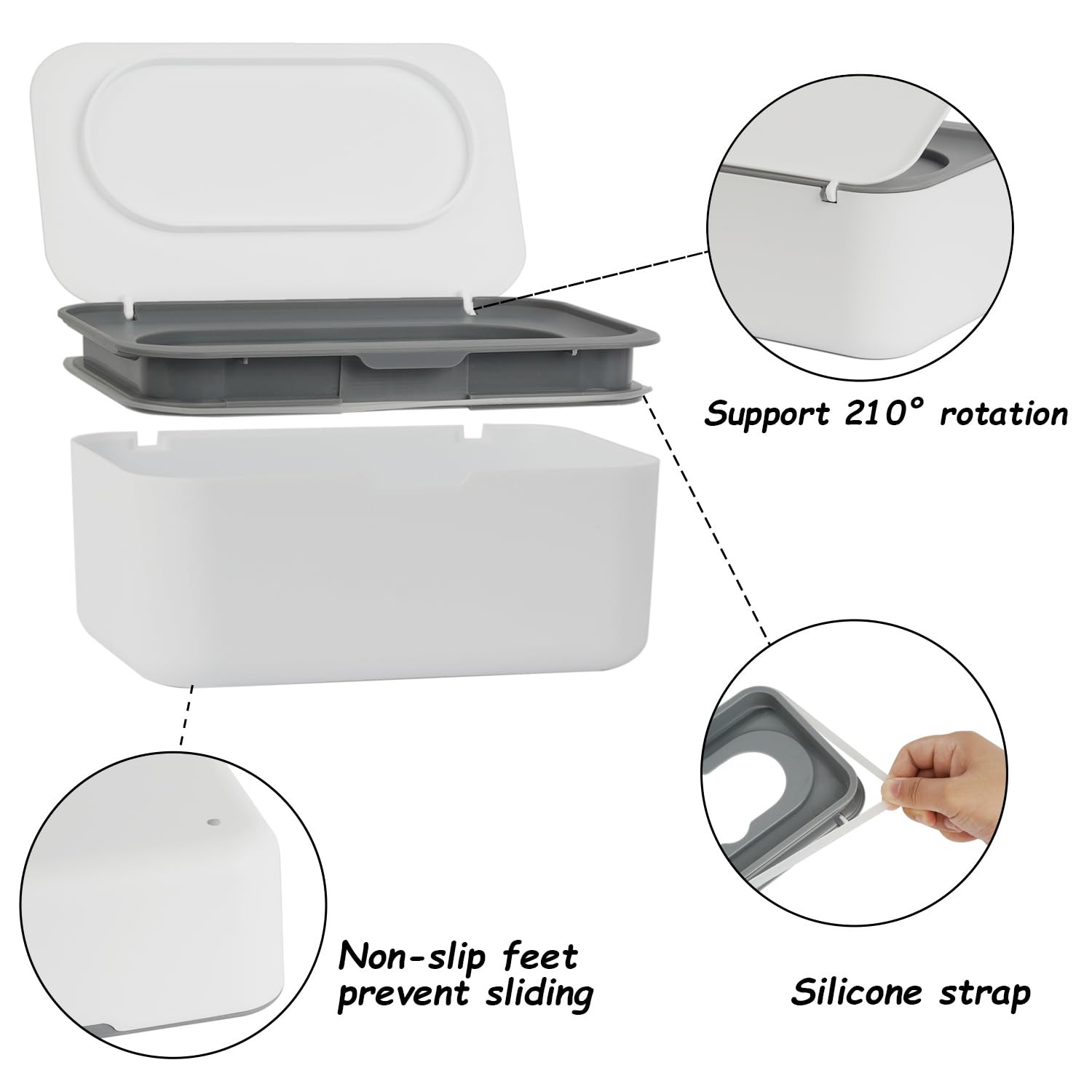 Wipes Dispenser, Wipe Holder for Baby & Adult, Refillable Baby Wipe Container,
