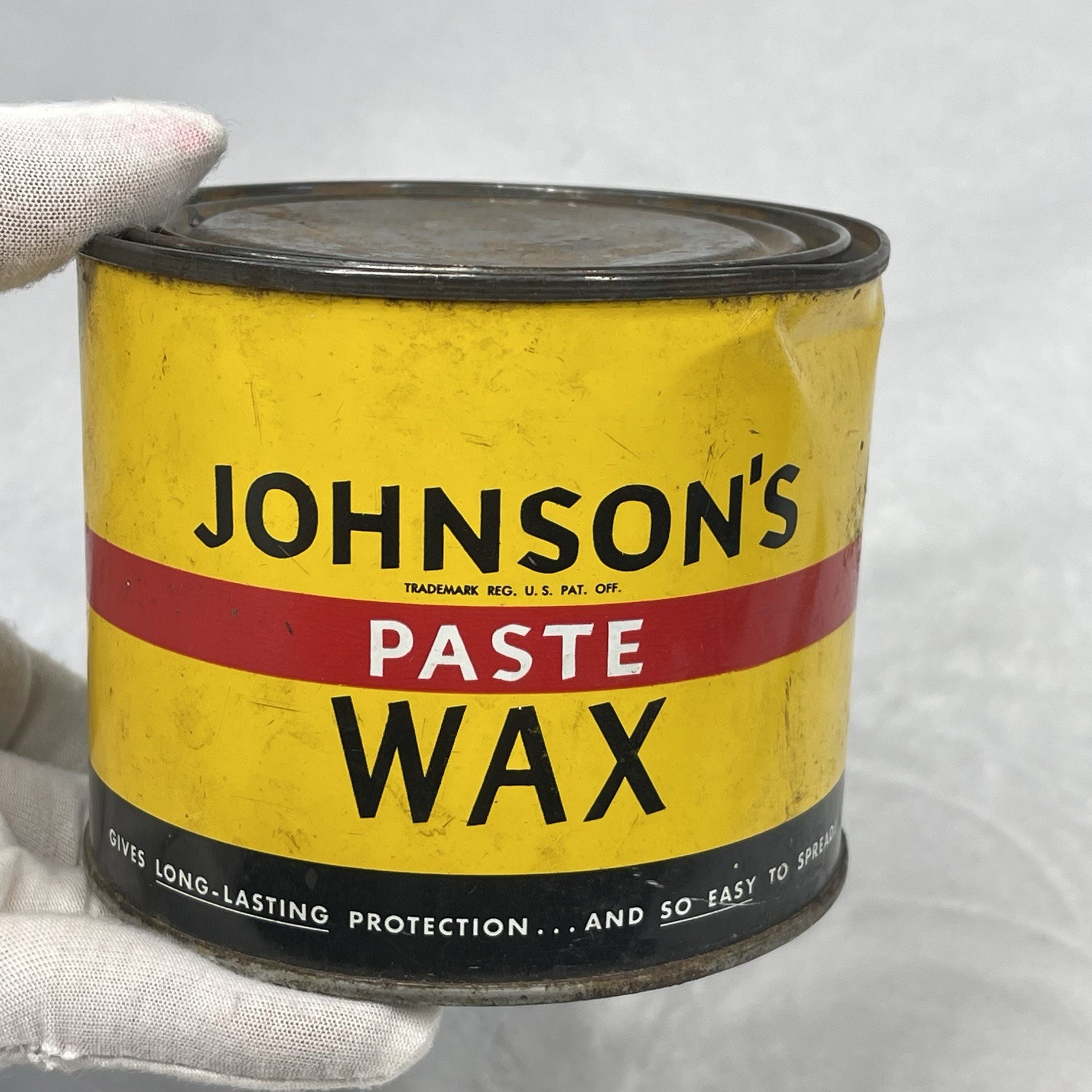 Vintage SC Johnson Paste Wax 1 lb Original Formula Approx 90% Full USA 16.5 oz