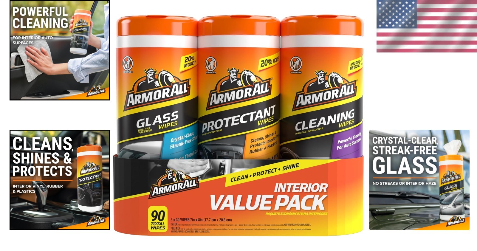 30 Pack Car Cleaning Wipes – Protectant & Glass Wipes for a Just-Detailed Finish