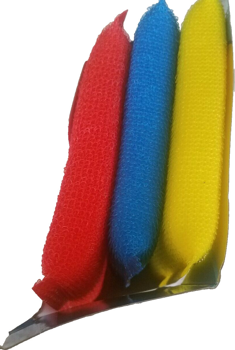 Scrub Buddies Scrubbing Pad 1ea 3 Pack(Red/Blue/Yellow)-Brand New-SHIPS N 24 HRS
