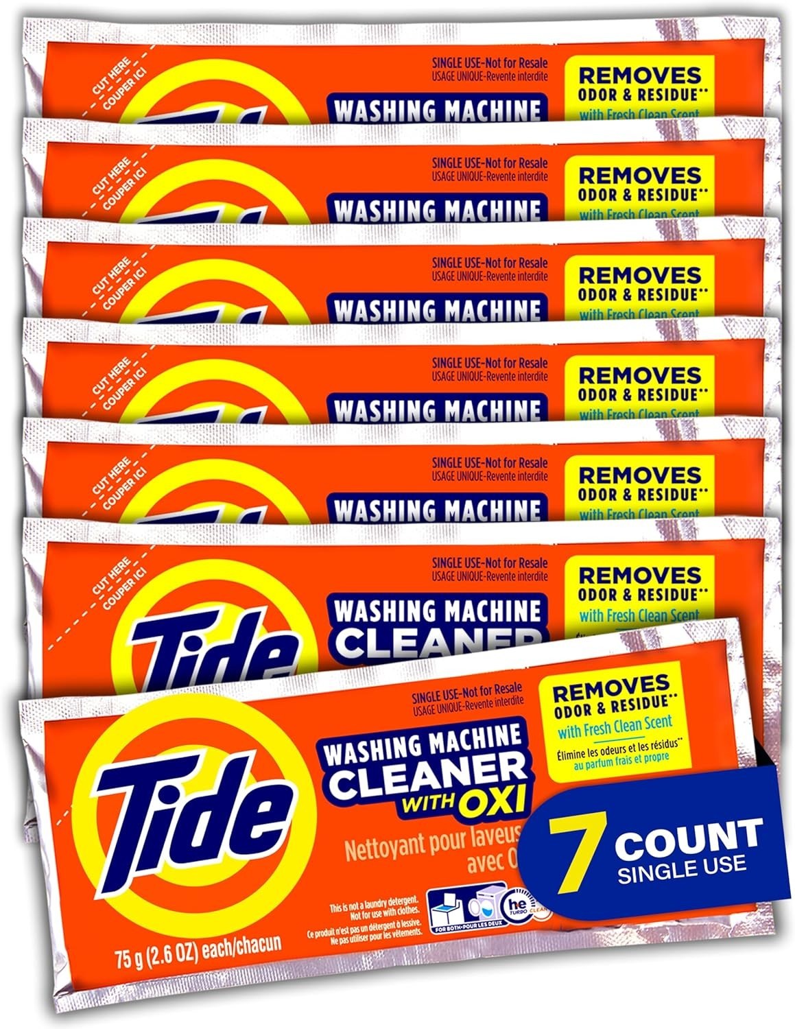 Washing Machine Cleaner by Tide, Washer Machine Cleaner with Oxi 7 Count Fresh