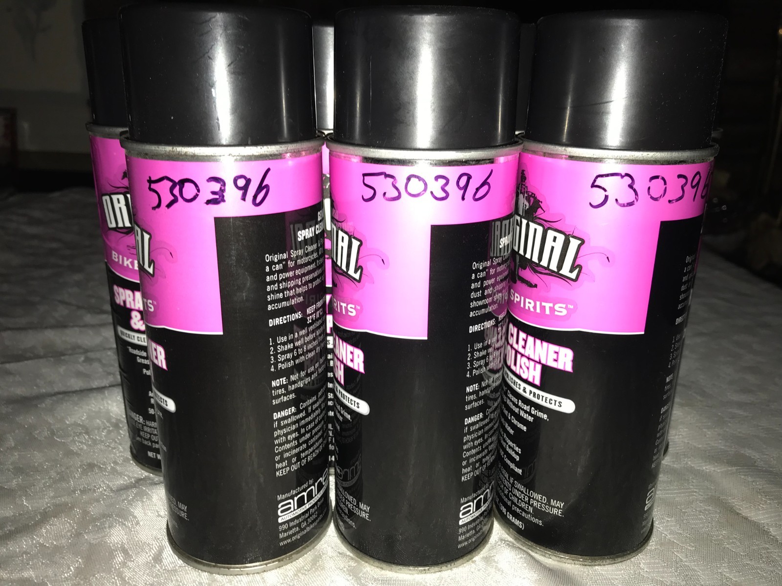 NOS 2 AMREP Original BIKE SPIRITS 14oz Spray CLEANER & POLISH Detailer in a Can