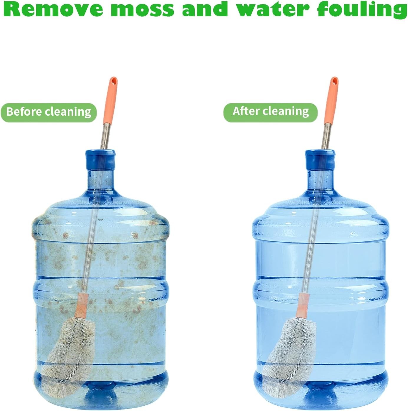 2-Pack Bucket Brush, Bottle Brush for Cleaning Extra Long Bottles, Gallon Jug