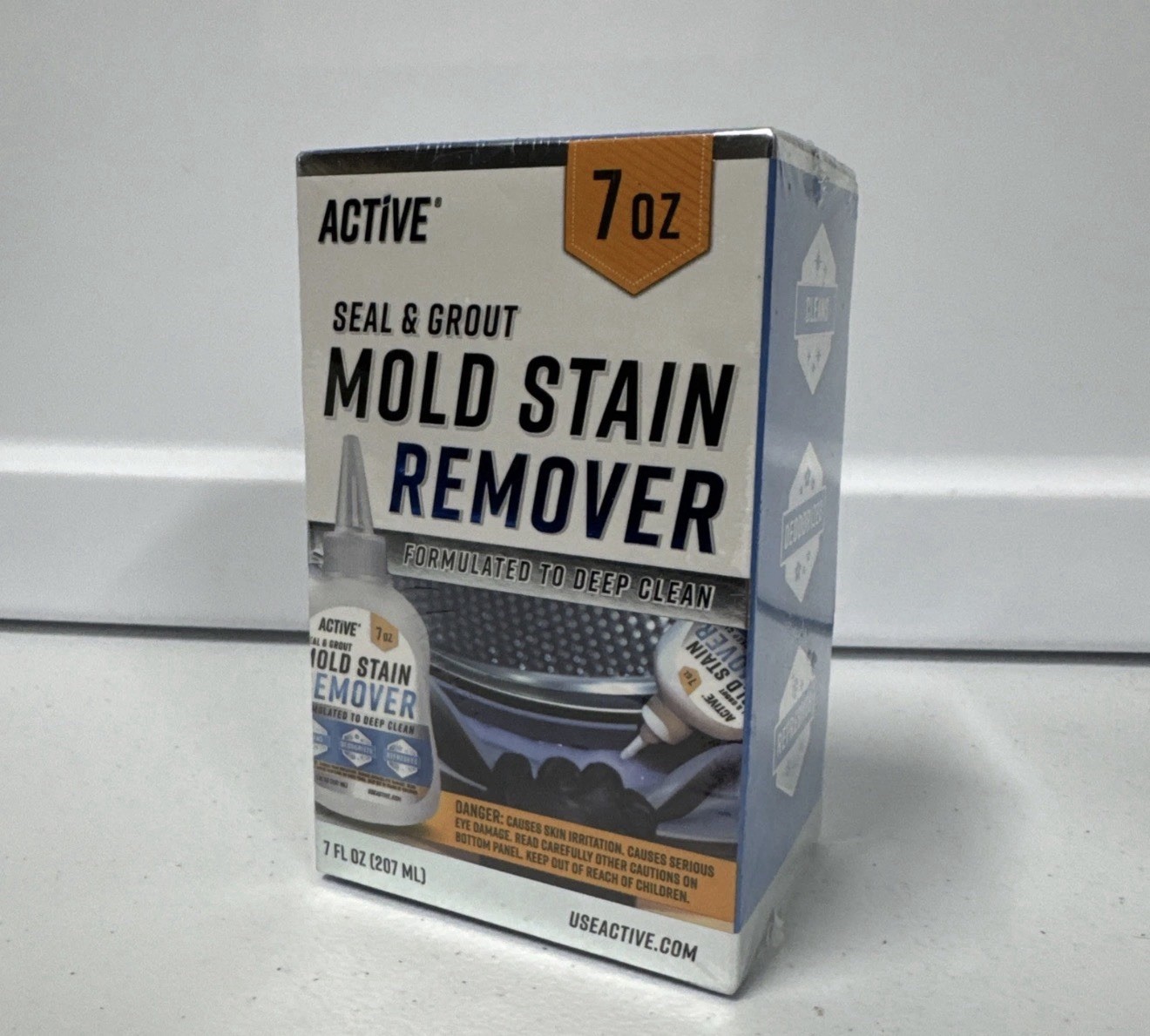 NEW & SEALED – Active Mold Stain Remover Seal Grout Deep Clean 7oz – Deodorizes
