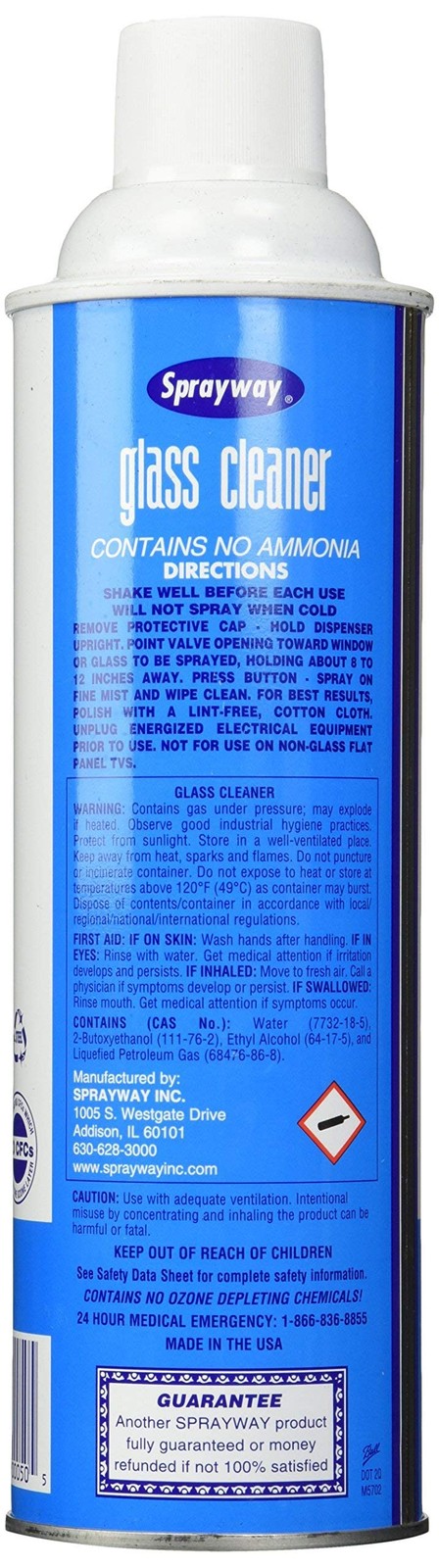 Sprayway Glass Cleaner 19 Ounce Streakless Shine Ideal For Windows And Mirrors