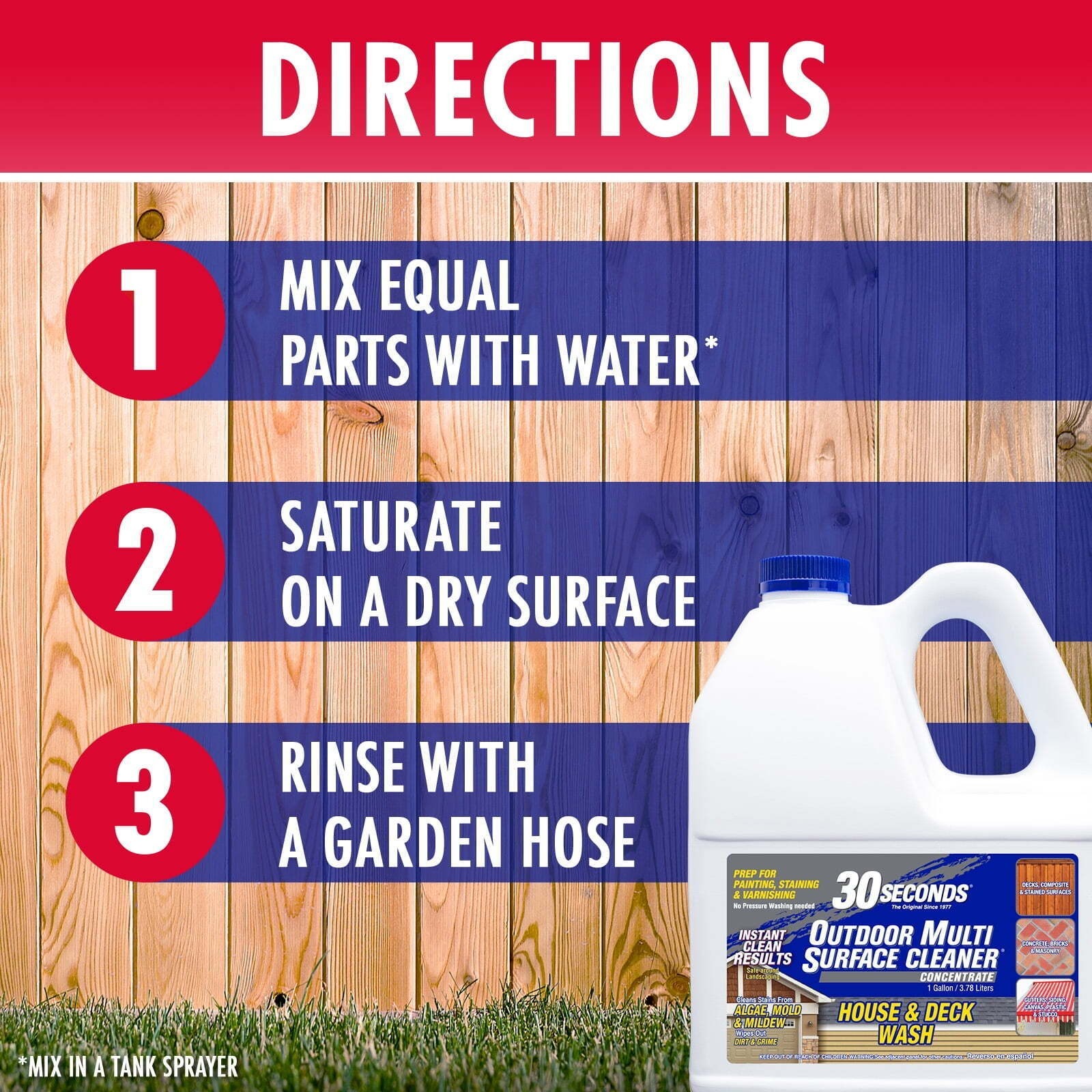 1G Outdoor Multi-Surface Cleaner Cleans Stains Concentrate Roofs Stucco Boats
