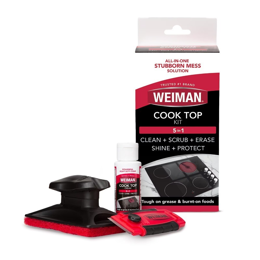 Complete Cleaning Kit for 5-in-1 Cooktop with Cream Scrub Pad Scraper Tool
