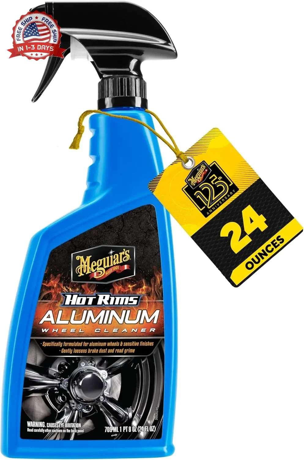 Meguiar’s Hot Rims Aluminum Wheel Cleaner, Deep Foaming Rim Cleaner Spray Formul