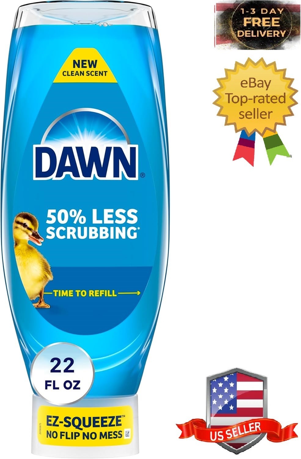 Ultra Dish Soap Original, 22 fl oz Refill Bottle, No Flip Cap