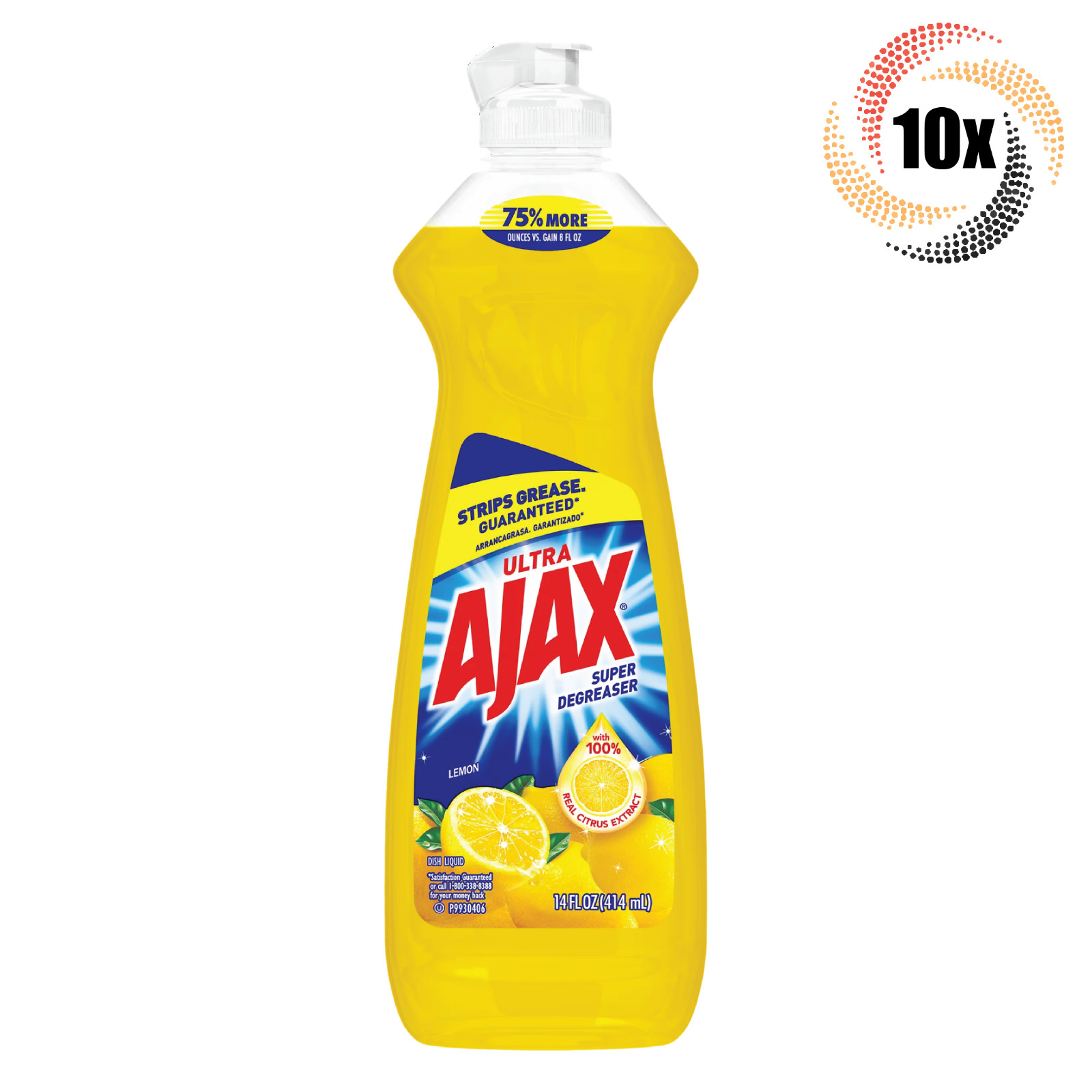 10x Bottles Ajax Ultra Lemon Scent Liquid Dish Soap | 14 fl oz | Fast Shipping!