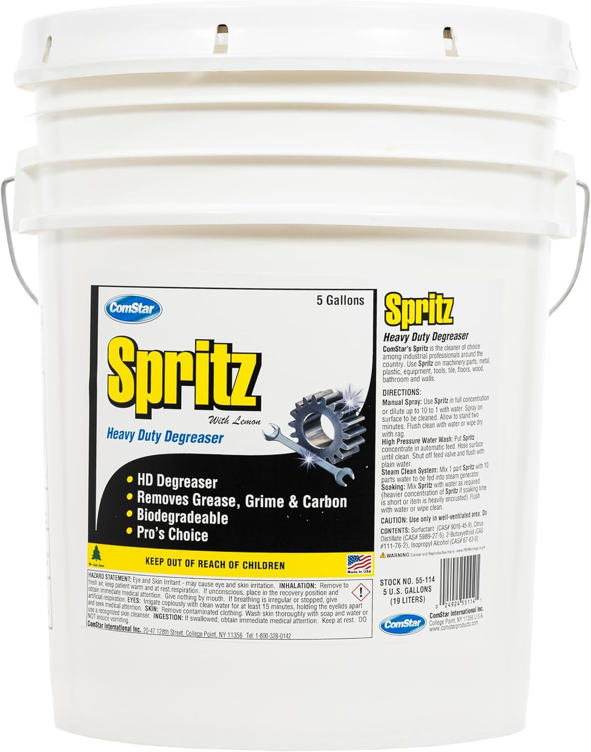 ComStar Spritz 5 Gal, Industrial Strength Degreaser for Tools & Machinery