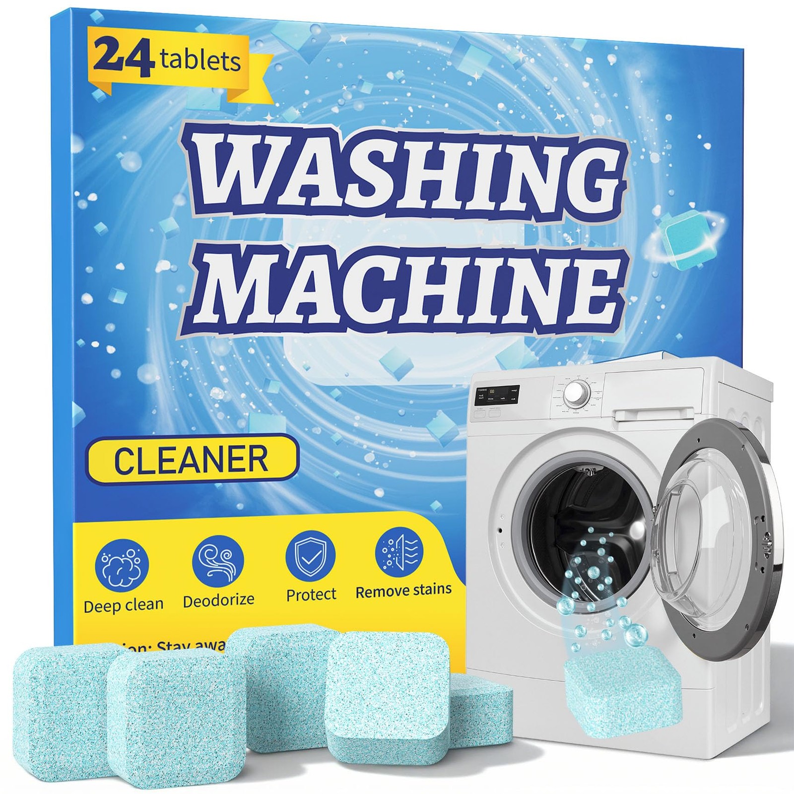 Washing Machine Cleaner Tablets, 24 Pack, Deep Cleaning Descaler and Suitable…
