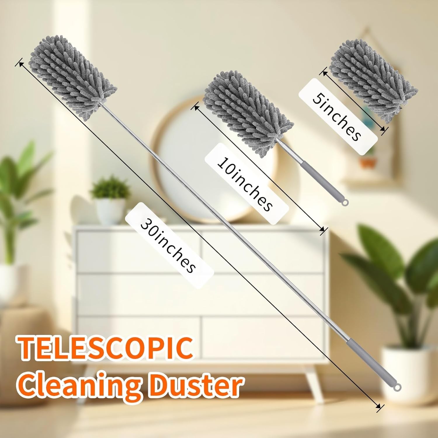 Mini Duster for Cleaning, 360° Bendable Hand Dusters with Extension Pole, Was…