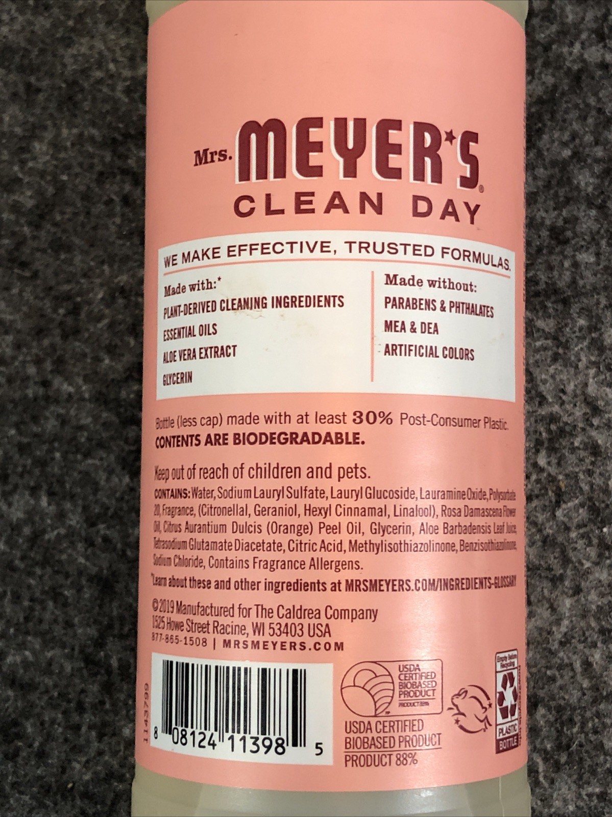 MRS. MEYER’S CLEAN DAY Liquid Dish Soap Limited Edition Scent ROSE 16 fl oz NEW