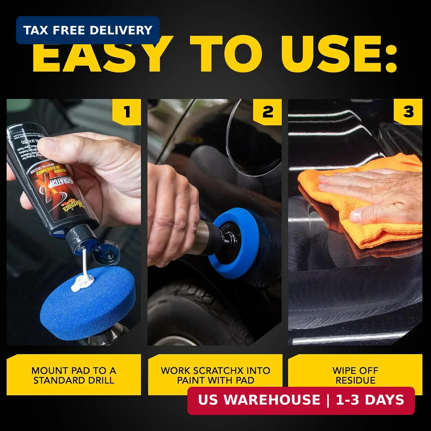 Meguiar’s Quik Eraser Kit, Car Scratch Remover for Repairing Surface Blemishes,