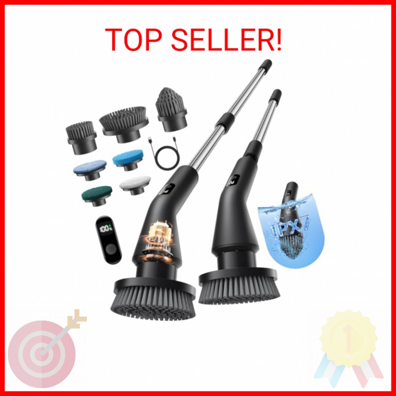Leebein Electric Spin Scrubber, 2026 Upgraded Cordless Cleaning Brush Bathroom S