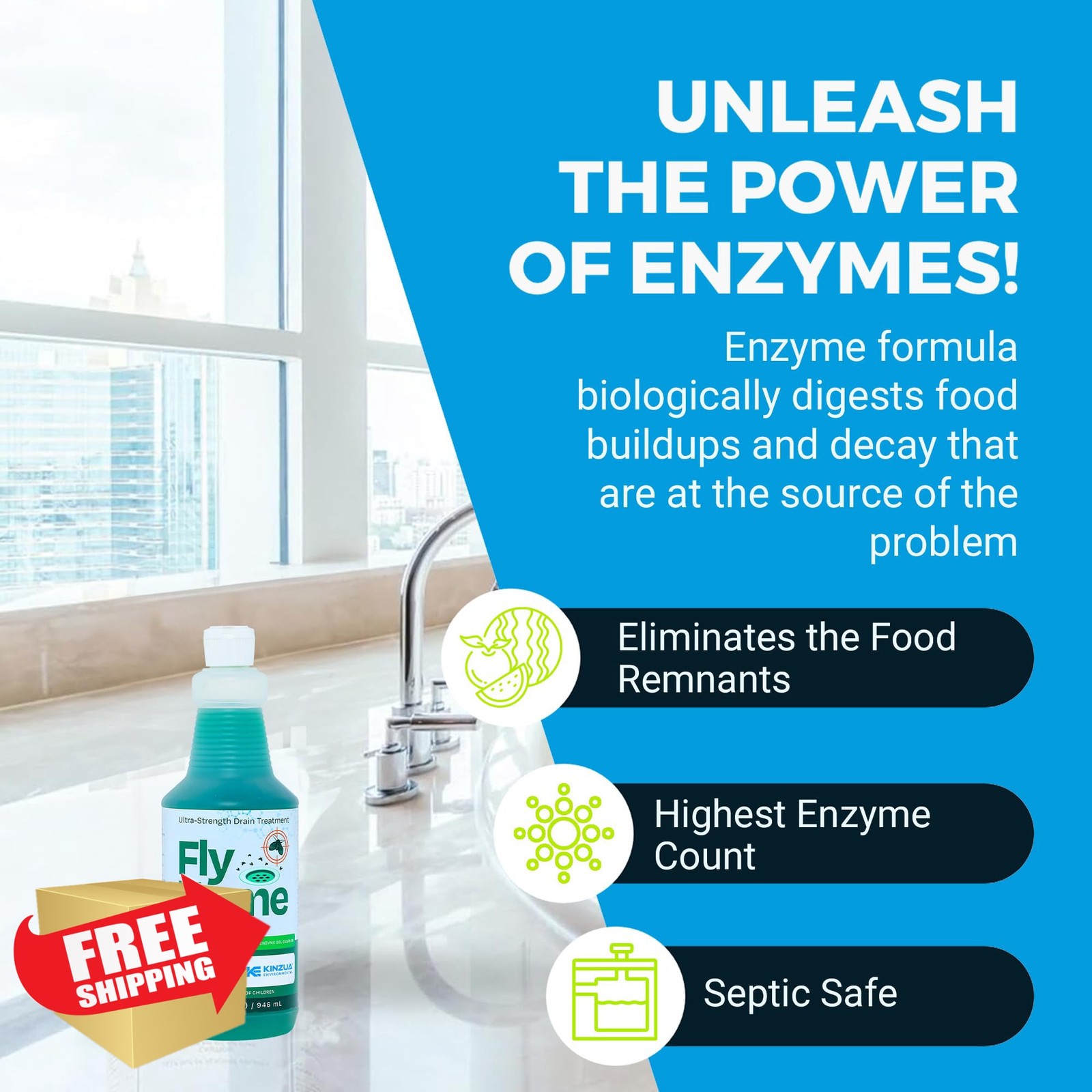 Kinzua Fly-Zyme Drain Cleaner Citronella 32 Oz