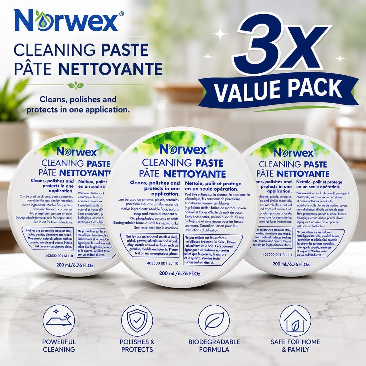 Norwex Cleaning Paste | Multi-Purpose 74 ml Stain Removal, Cleans Dirt & Polish