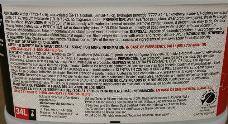 (2 Bottles) 3M Peroxide Cleaner Concentrate Gray Cap 34L 59749 (2-Liters ea.)