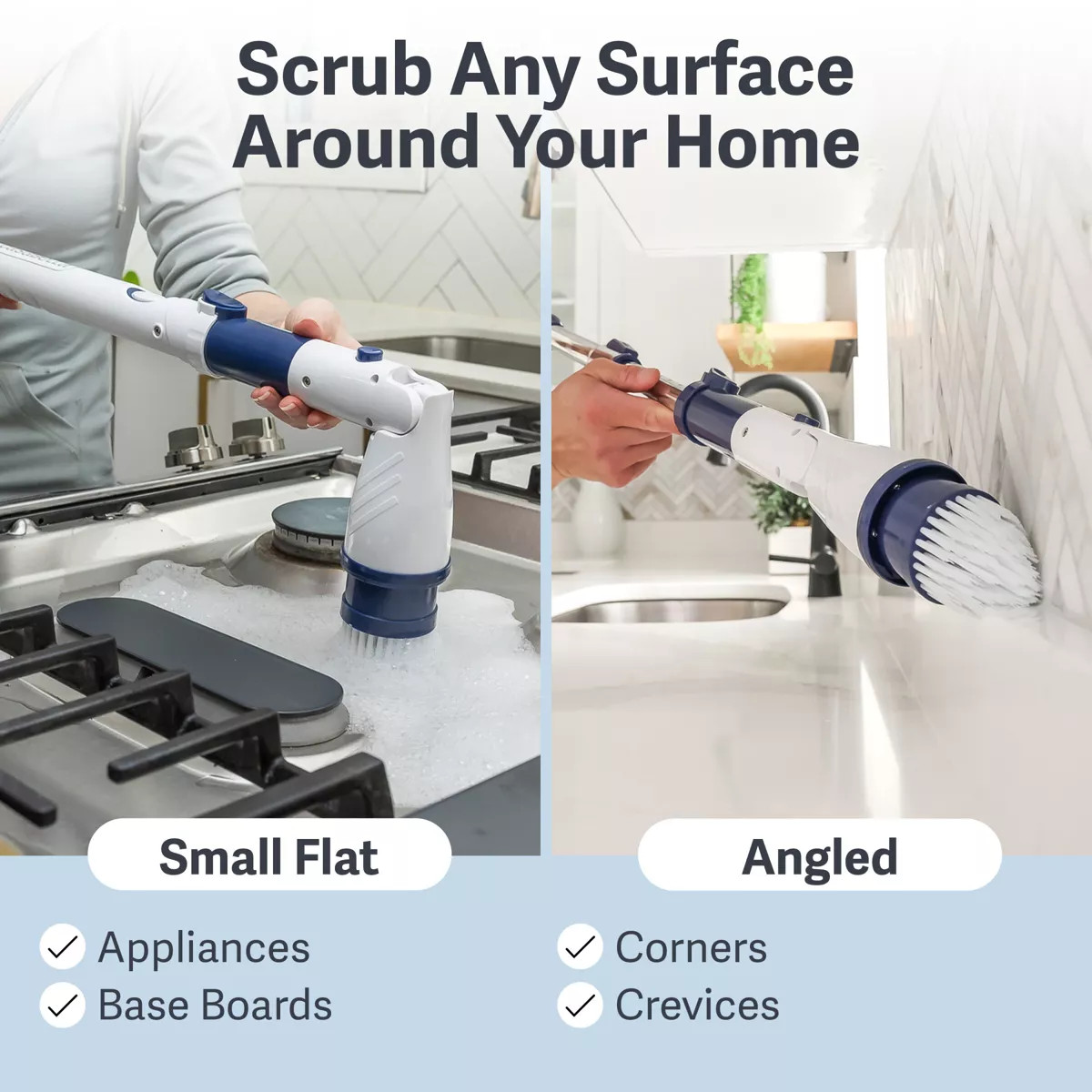 Casabella Power Spin Scrubber: Multipurpose Cleaning, Metal Handle, Shower, Lami