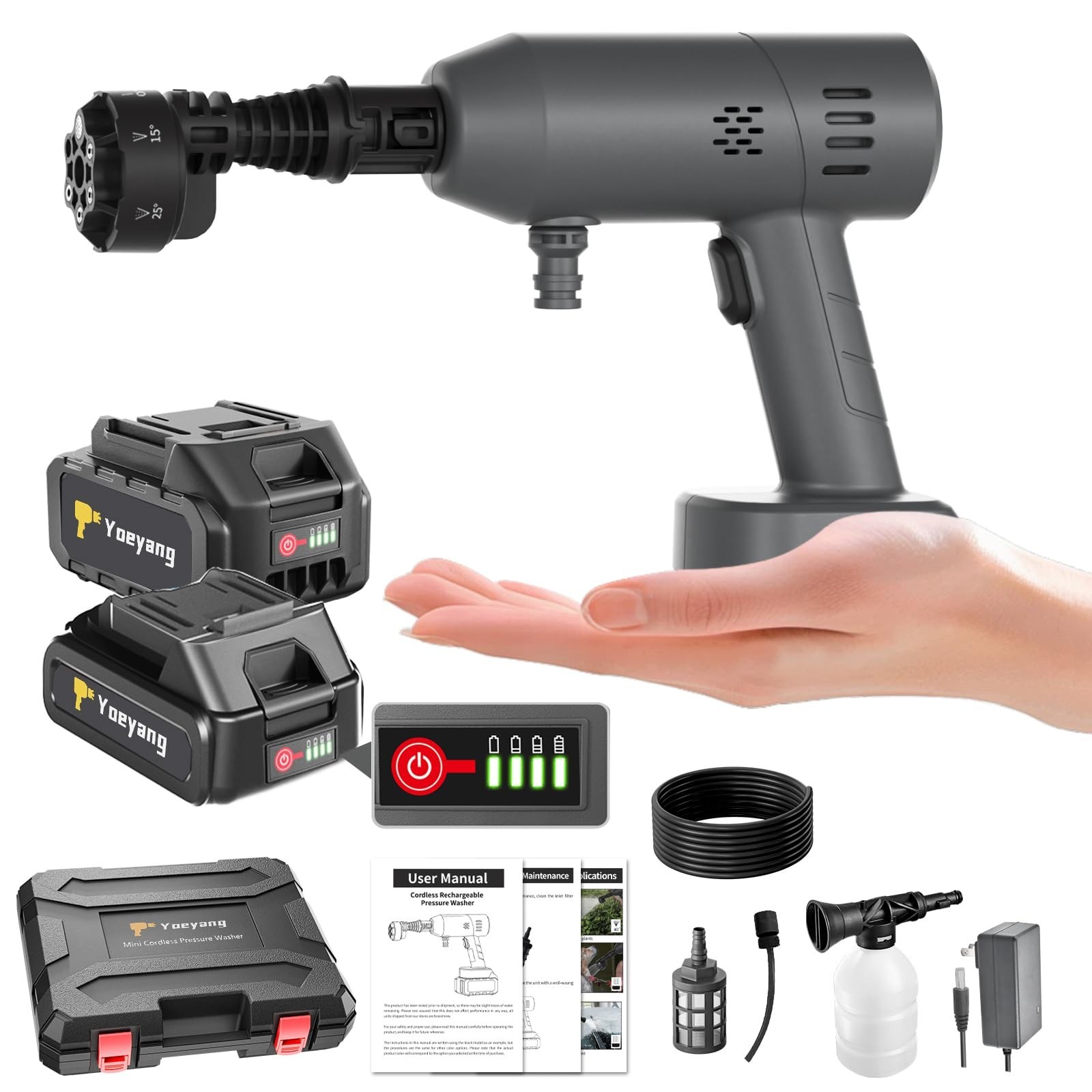 Portable Handheld Cleaning Tool – Lightweight Spray with 6-in-1 Nozzle for Car,