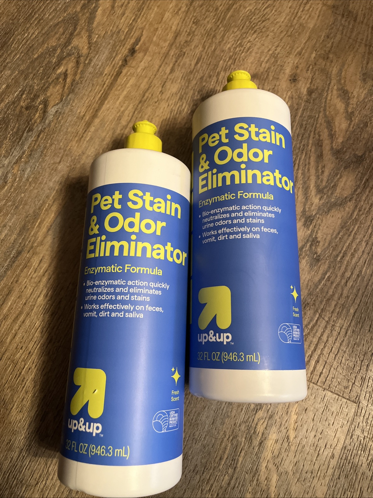 Lot of 2 Up & Up Pet Stain & Odor Eliminator 32oz Each w/Bioenzymatic Action
