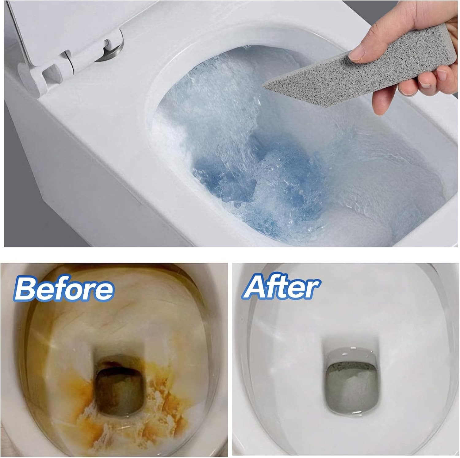 1/6 Pack Pumice Stone for Toilet Cleaning Bowl Stick Powerfully Cleans Hard Wat