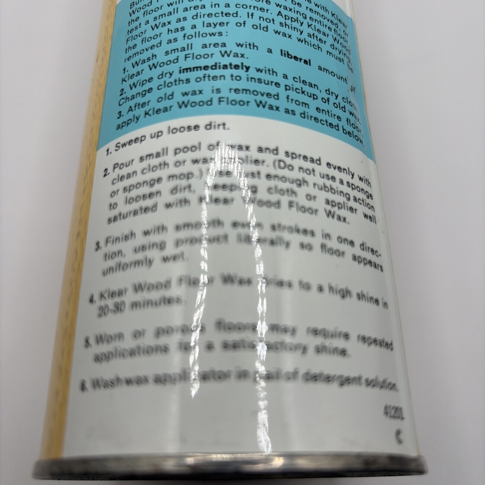 Vintage Metal Can Johnson Klear Wood Floor Wax Self Polishing 17.6 oz Full