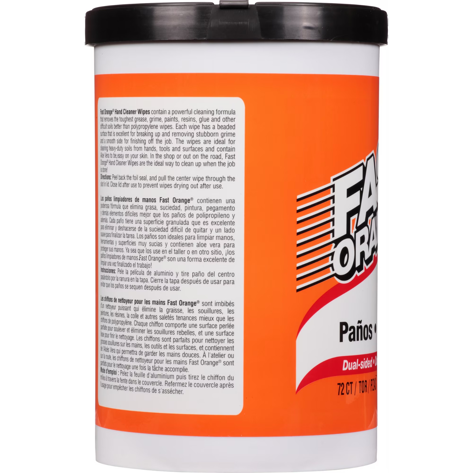 (2 pack) Permatex Fast Orange Hand Cleaner Wipes, 72-Count Container Clean Scent