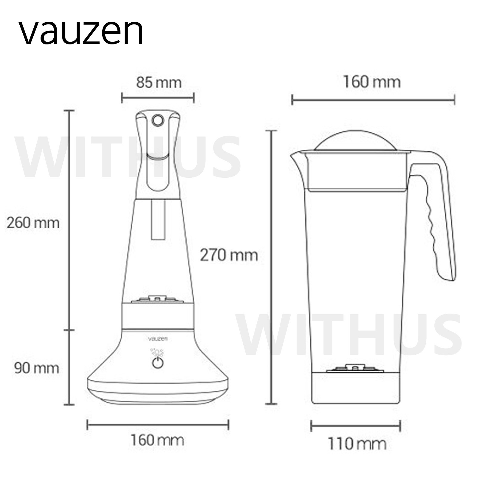 Vauzen VSP-A60 Duo Package Electrolyzed Water Generator / Spray + 1L Pitcher Set