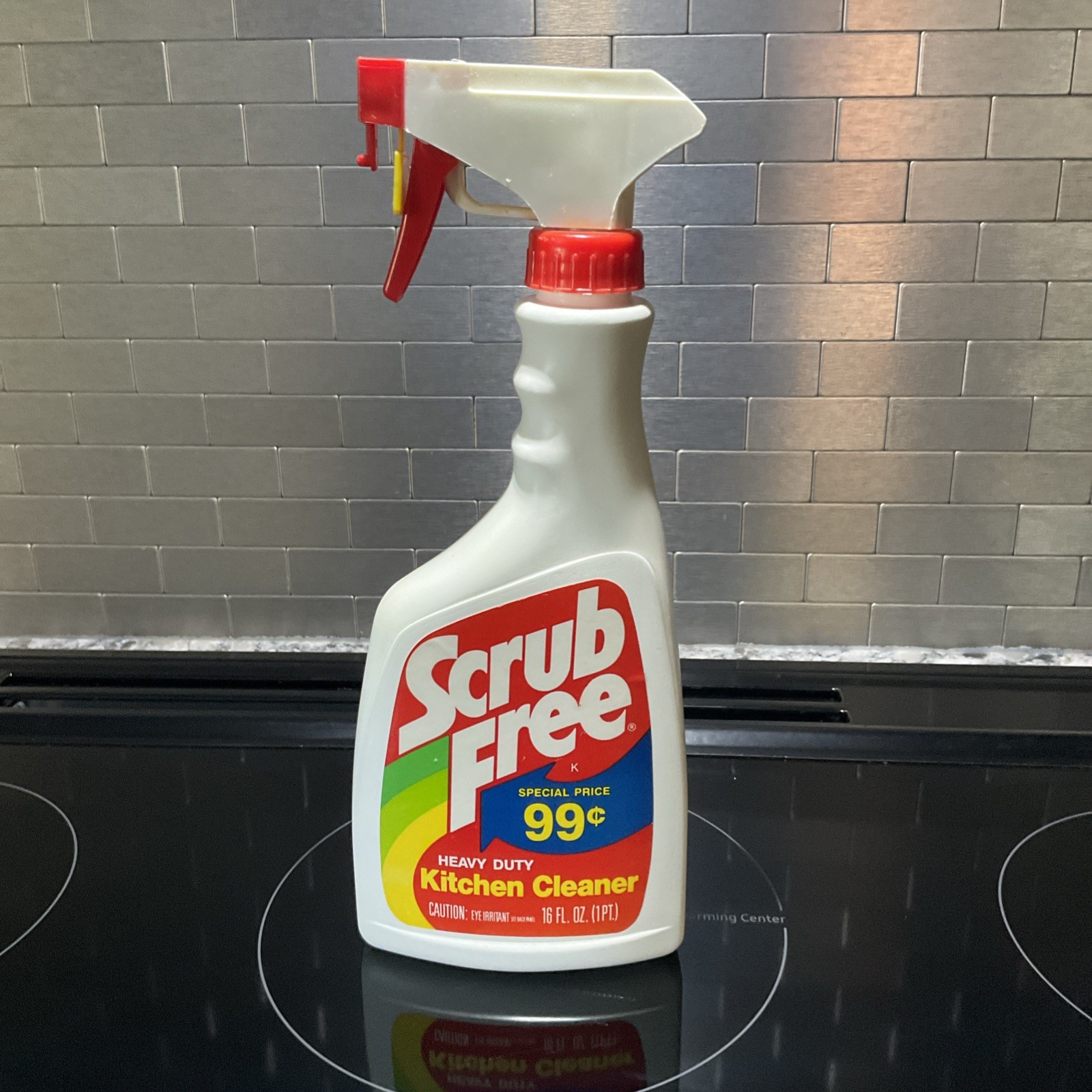 Vintage Scrub Free Heavy Duty Kitchen Cleaner 16 oz spray bottle unopen NOS Prop