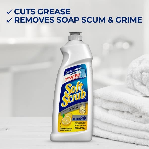 Soft Scrub Lemon All Purpose Cleanser 36 Fl Oz Pack of 6 Bathroom Kitchen Cle…
