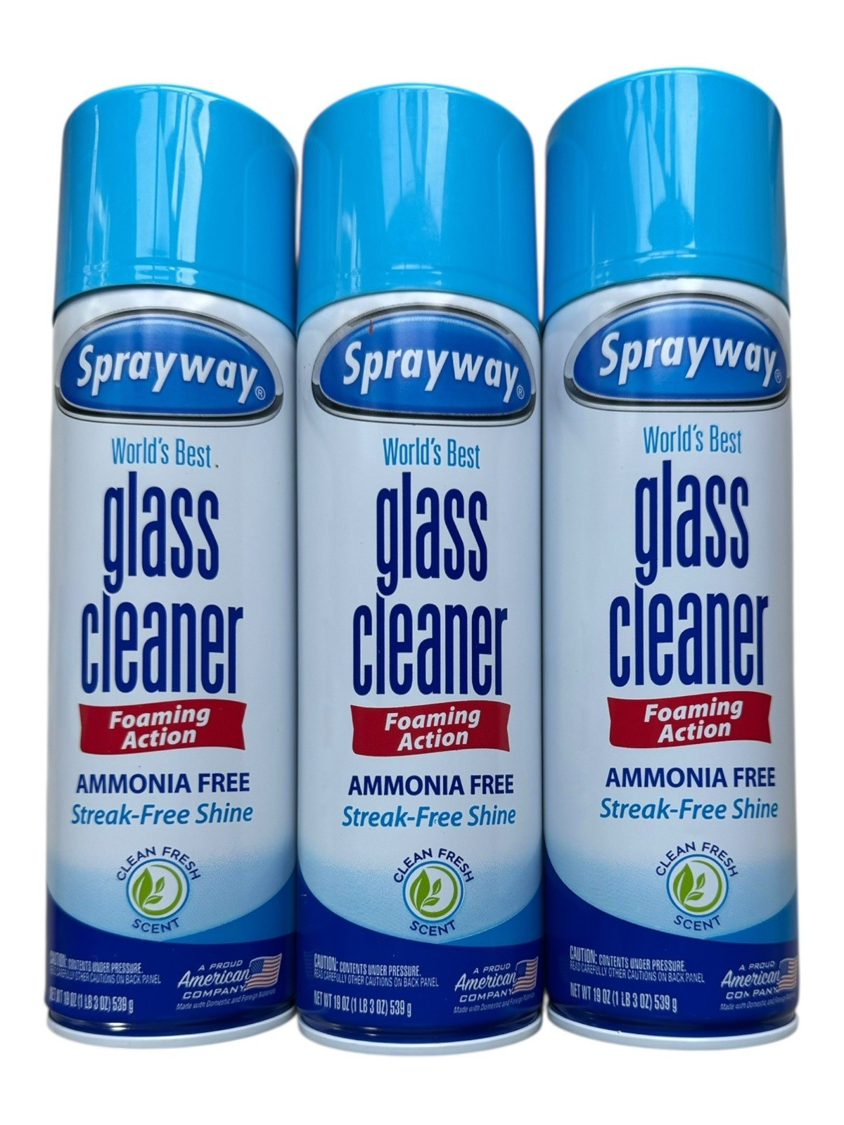 3 Pack Sprayway Glass Cleaner Foaming Action Ammonia Free – 3 x 19 oz