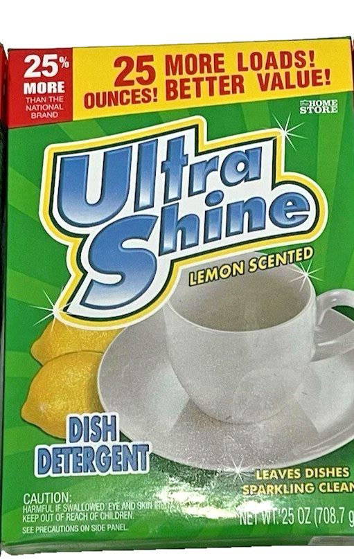 Lot (4) The Home Store Ultra Shine Lemon Scented Dish Detergent 25 oz FREE SHIP.