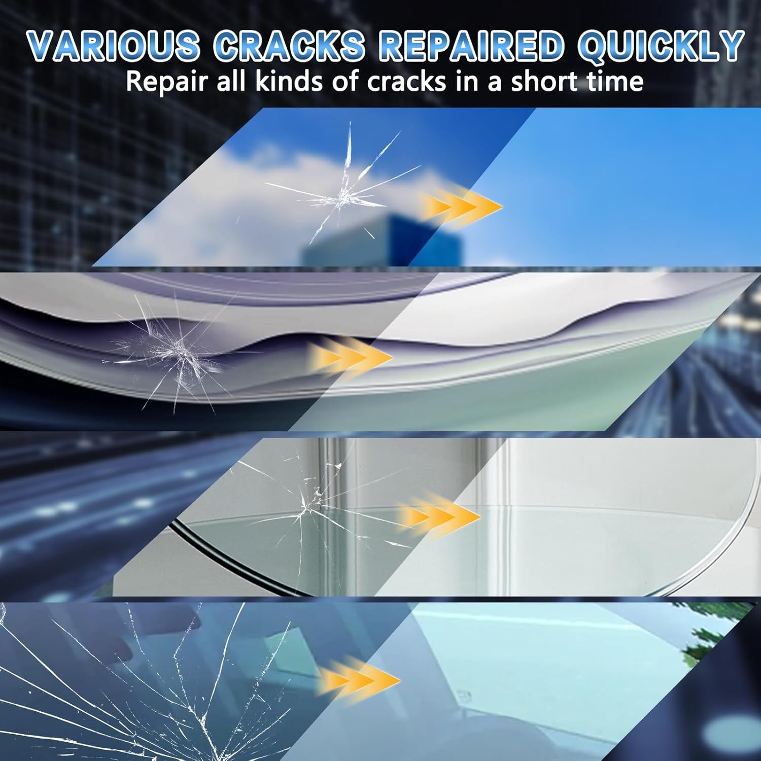 Windshield Chip Repair Kit 6ml Clear Auto Glass Repair Kit Crack Fix Solution