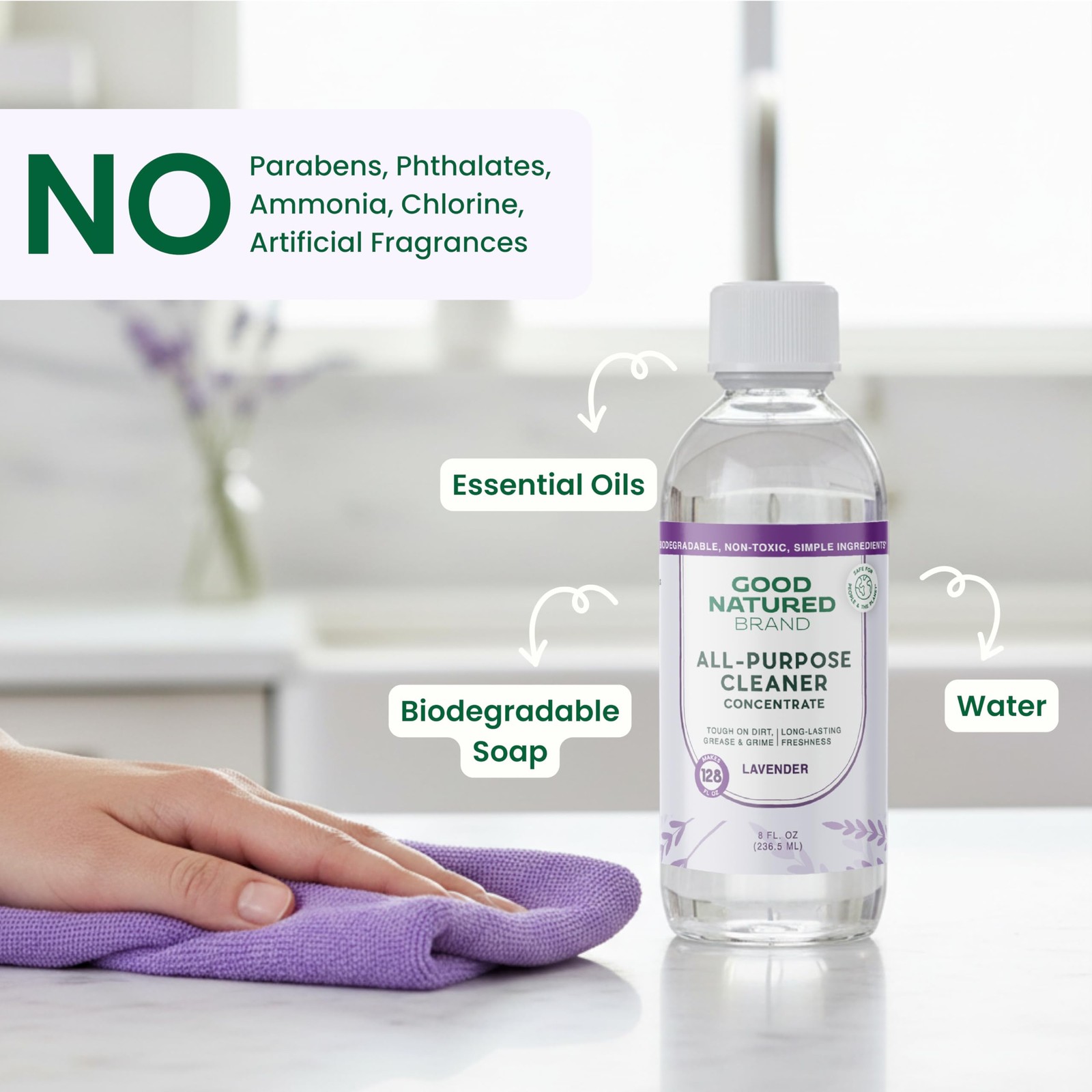 Good Natured Brand All-Purpose Cleaner Concentrate | 8oz makes 128oz 8 Fl Oz