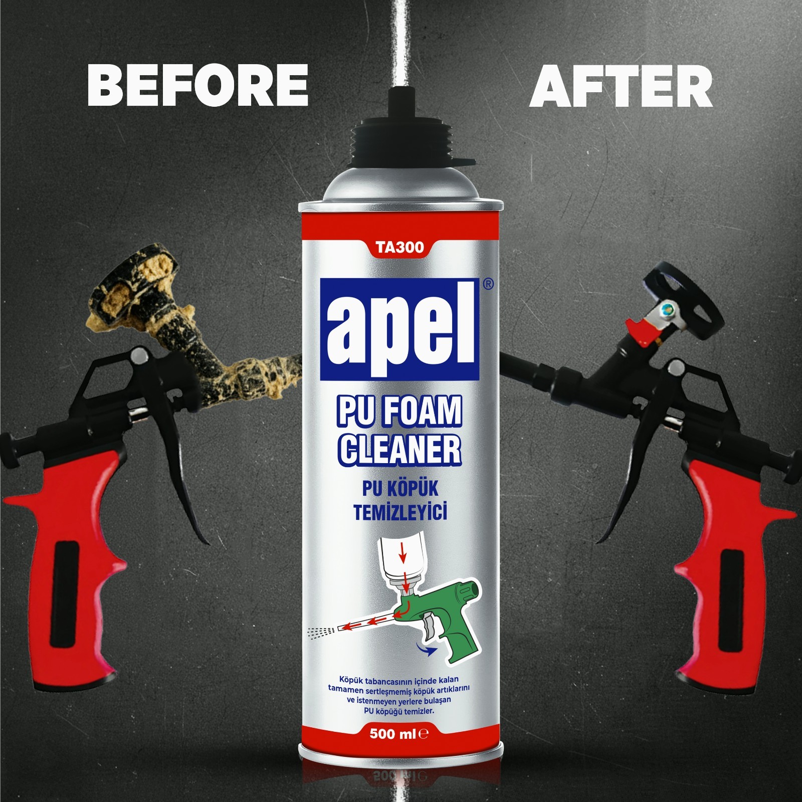 Apel PU Foam Gun Cleaner 12×16.9 fl oz. Spray Expanding Foam Remover 12 Pack