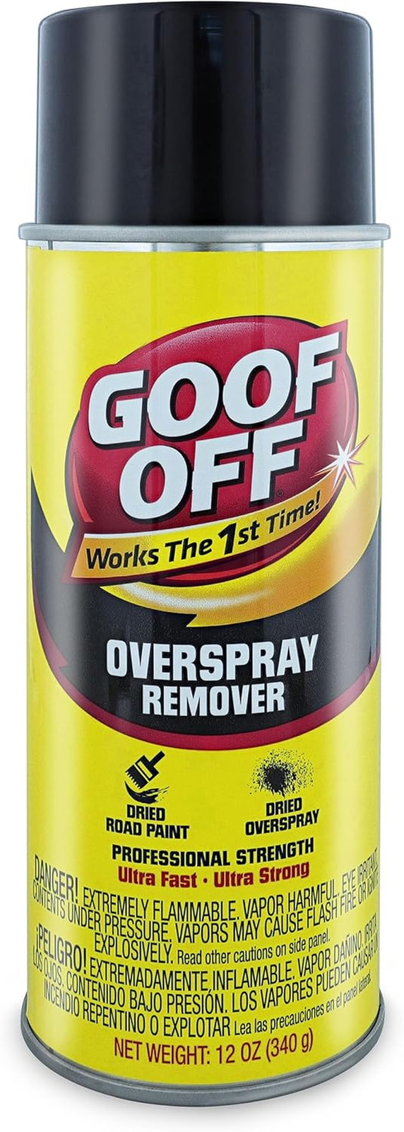 Goof-Off Pro Strength Overspray Remover, Automotive and Glass Paint Remover, Eff